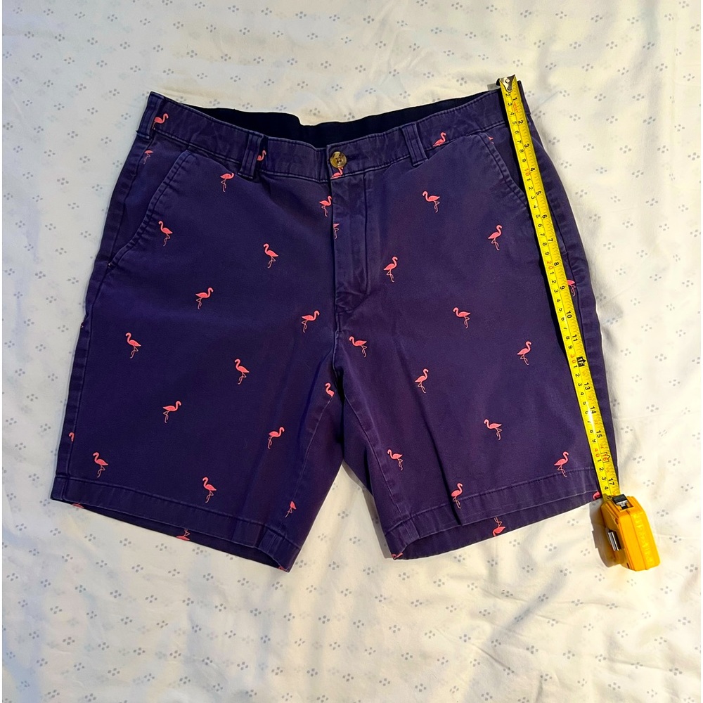 🏝️🦩💙Mens CLUB ROOM Shorts, classic Navy, Pink flamingos! 33W, inseam8💙🦩🏝️